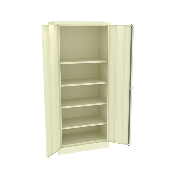 Welded Standard Slim Storage Cabinet, 30"Wx18"Dx72"H, Champagne/Putty